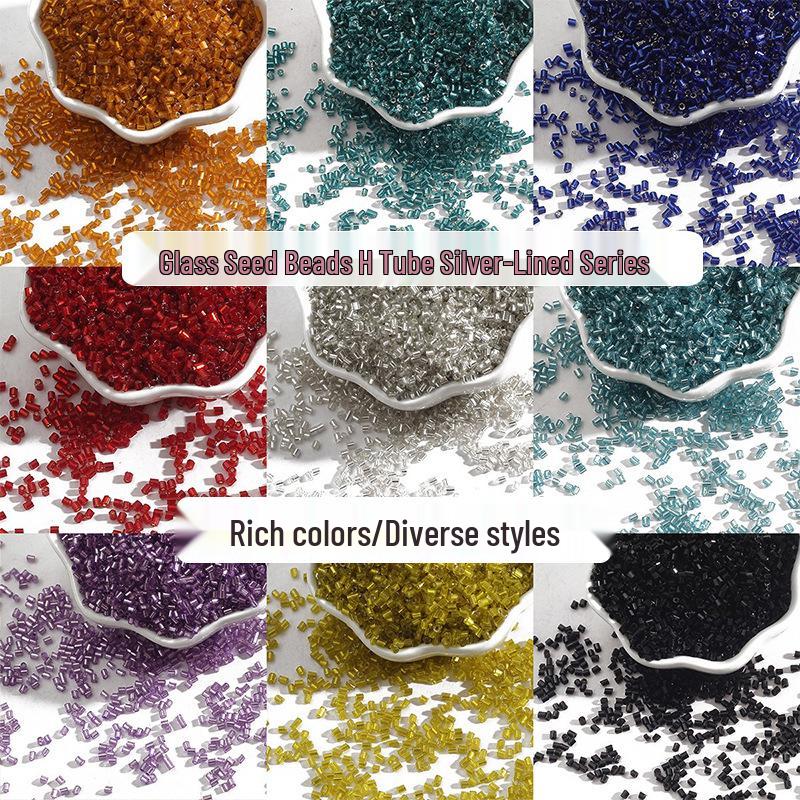 2mm Silver-Lined Glass Seed Beads: Handmade DIY Jewelry & Clothing Accessories, Transparent Loose Beads.