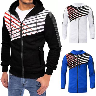 Outdoor New Sports Jacket Cardigan Men's Fashion Hooded Printed Sweater Sports Casual Jacket
