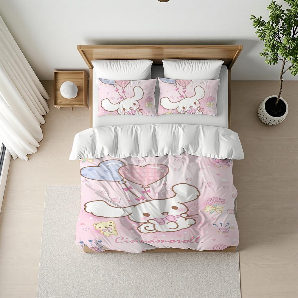

C-CinnamorollS Dog Duvet Cover Set Home Style Bedding Soft Laundry Cotton Bed 3 Piece Set Student Dormitory Gift 135x200cm
