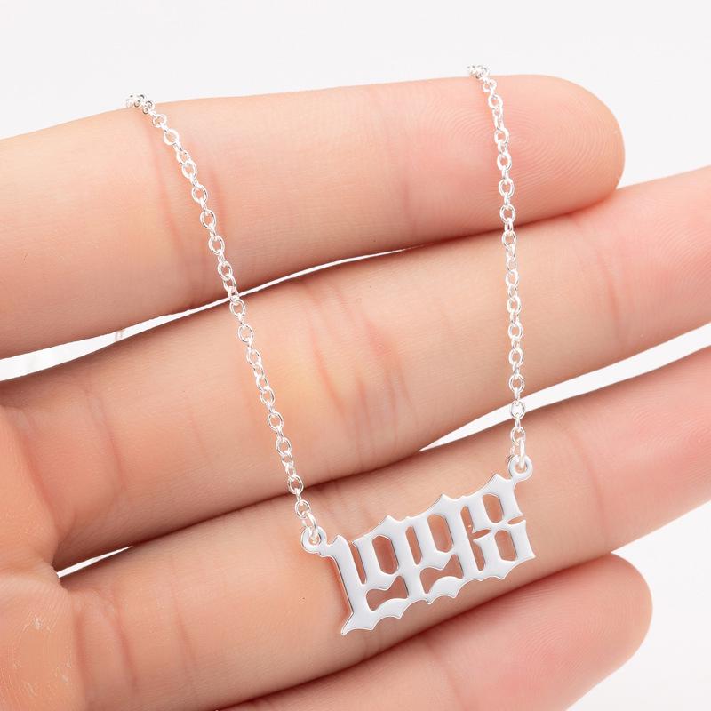 2025 Stainless Steel Year Necklace – Birthday Pendant, Bestie Gift, Versatile Slimming Chain