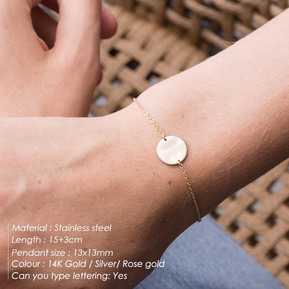 eManco Gold-Plated Geometric Round Bangle - Engravable Stainless Steel Bracelet
