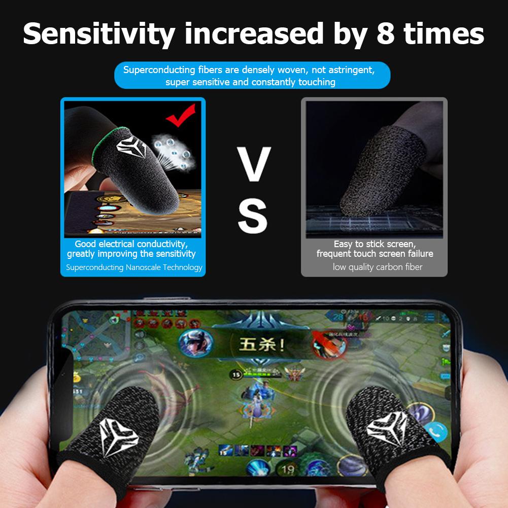 5-1 Paires Manches de Doigts Respirantes Pour Gaming Écran Tactile Doigts Couvreurs Fibre d'Argent Jeux sur Téléphone PUBG Manchon de Pouce pour Doigts 5