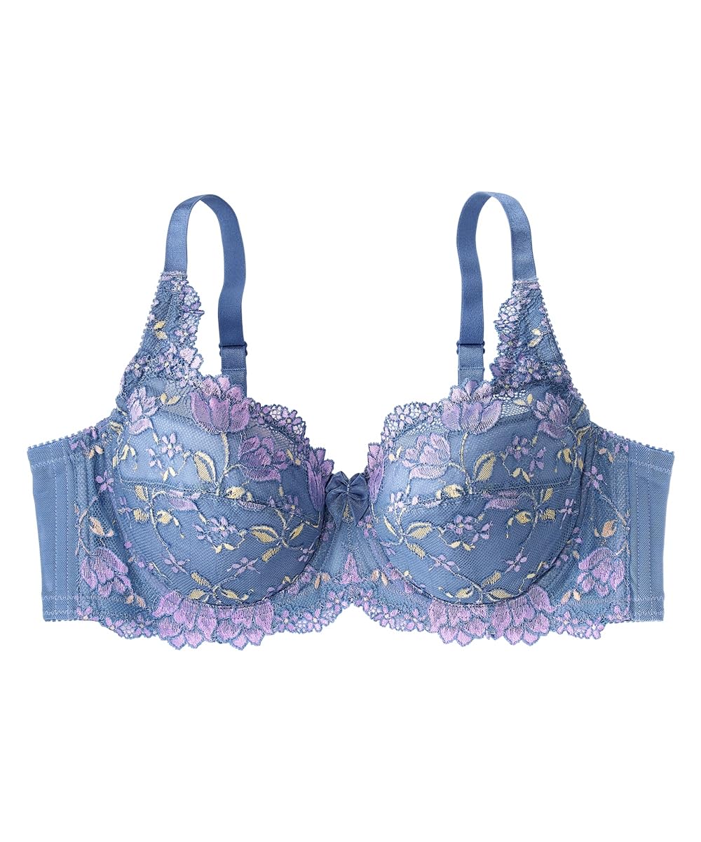 

Бюстгальтер Nissen с японским кружевом Синий x Лавандовый G85 С высокой спинкой Полная чашка (Тюльпановый узор) (Триумф) (н, ФУЛЛРЕ)