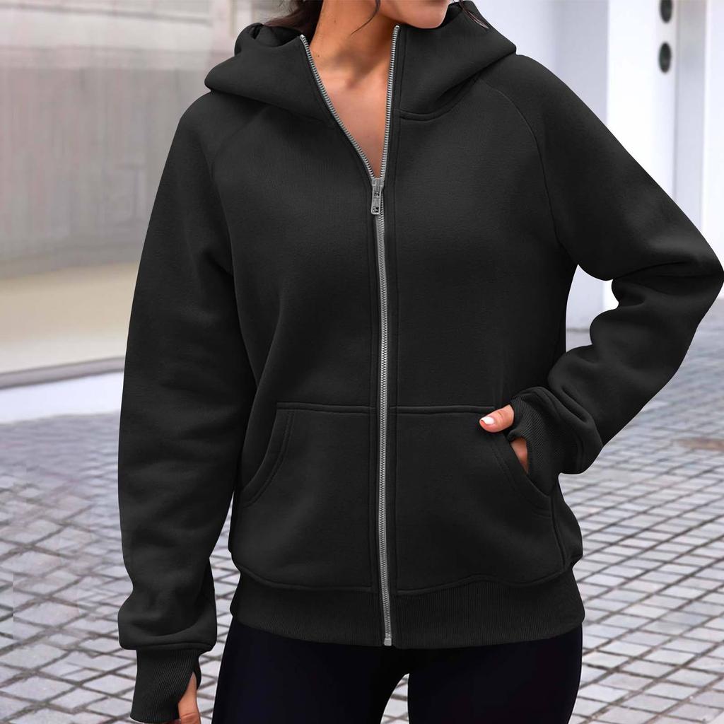 Dámské mikiny na zip Fleecové bundy Oversized mikiny Podzimní módní outfity Svetry Zimní oblečení