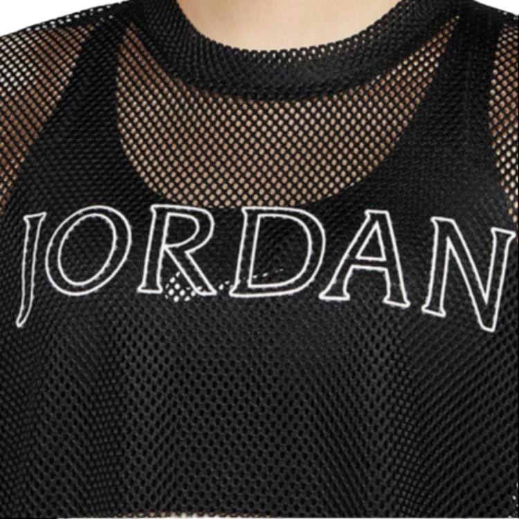 Jordan Crop Tops Women's Black Crew Neck Moderate CZ1892-010