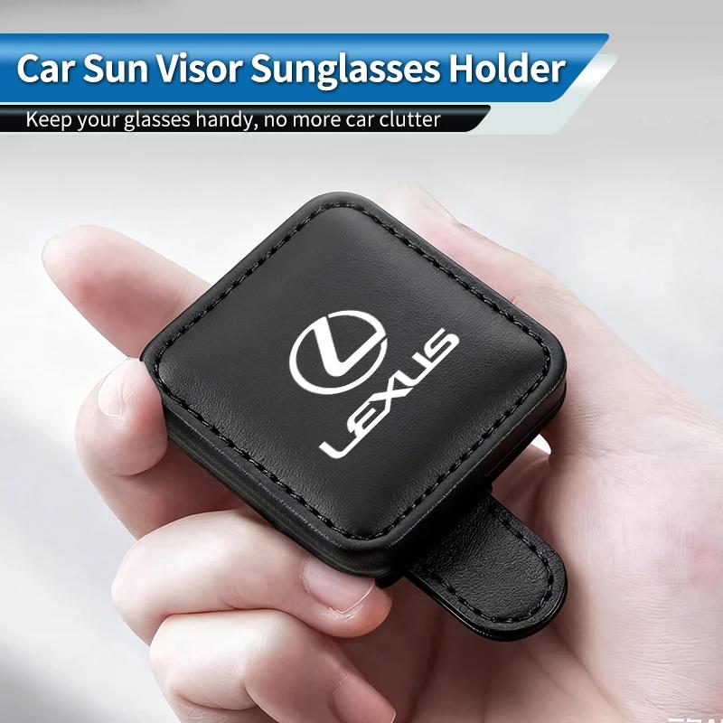 THQP1 Car Visor Glasses Clip Leather Sunglasses Holder Card Clip Accessories For Lexus UX250h RX450h CT200h RX400h NX300h RX350 RX300