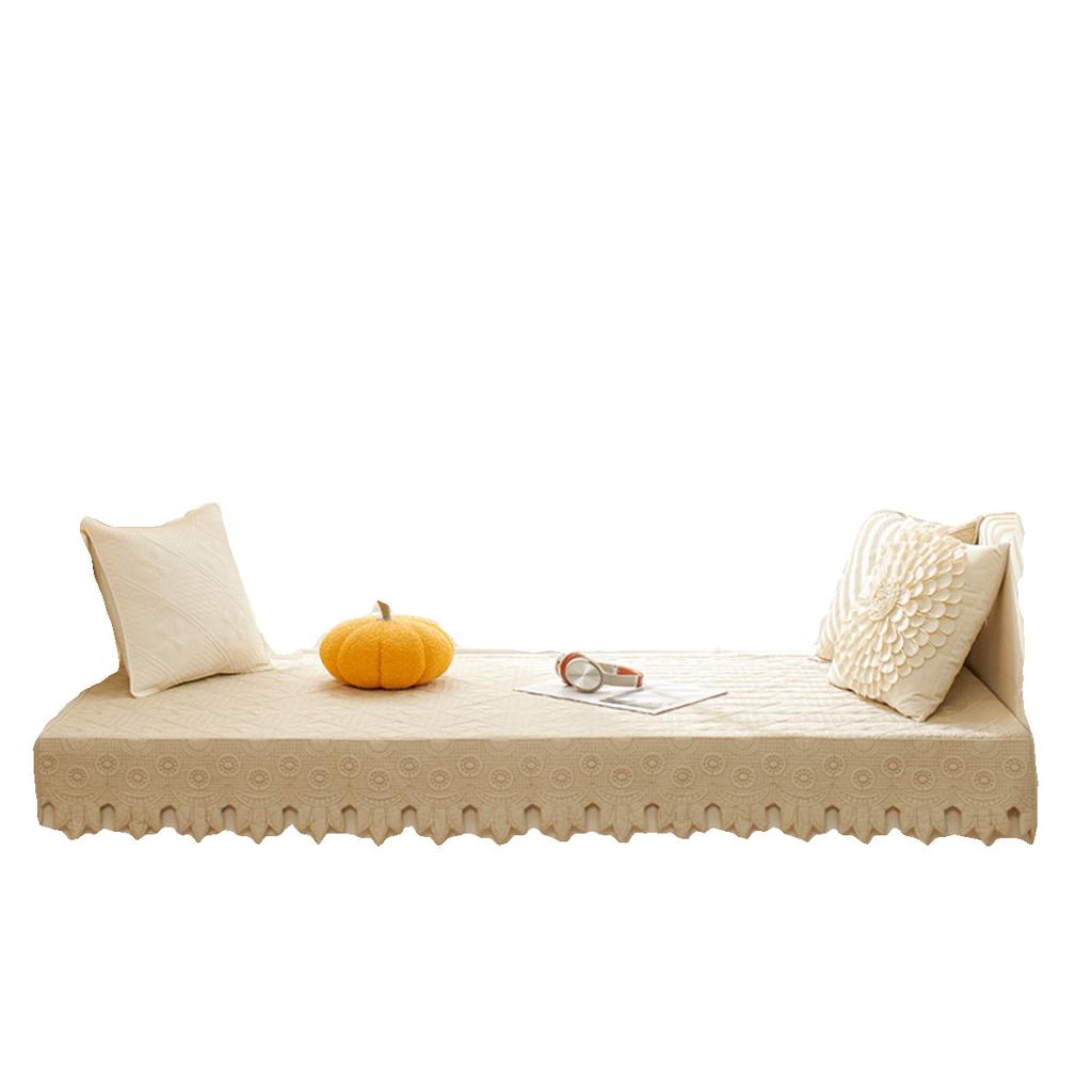 French Retro Pure Cotton Fabric Bay Window Mat Bedroom Balcony Window Sill Card Seat Non-Slip Mat Tatami Mat Sofa Cushion