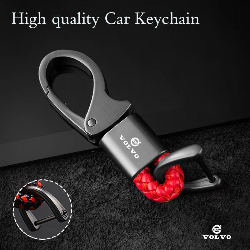 Zinc Alloy Braided Rope Keyring Key Chain Ring Car Logo Keychain For Volvo ES90 EC40 EX40 EM90 XC90 V90 V60 XC60 V40 S80 S60 S90