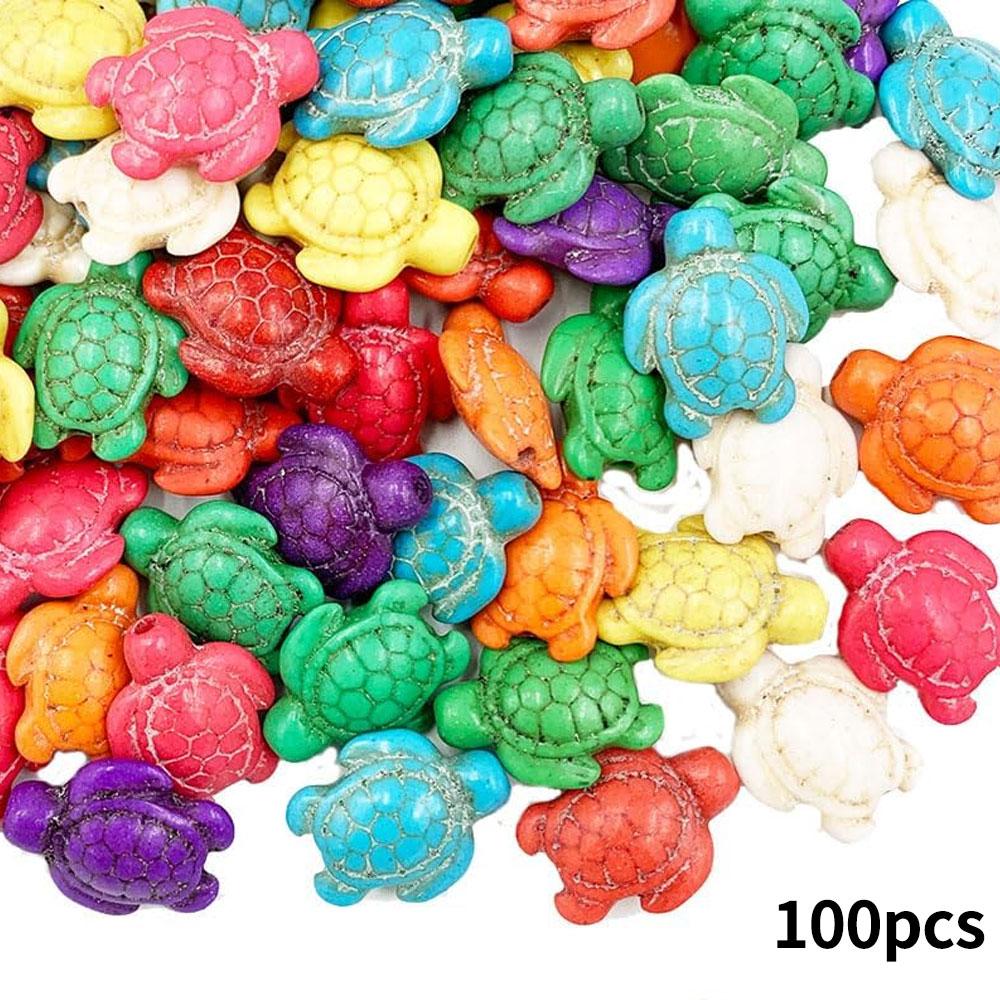 100pcs Turquoise Sea Turtle Zhuhai Star Bead Colorful Marine Life Bead Craft Bead Jewelry Making Bracelet Necklace Foot Chain DIY Supplies