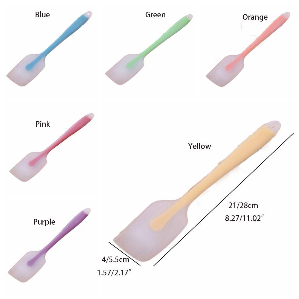 Long Handle Baking Spatula Translucent Cake Spatula Silicone Cream Spatula  Baking Stir Tools