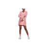 Adidas Originals Trefoil Logo Print V-Neck Long Sleeve Dress Women Dresses Pink IB2050