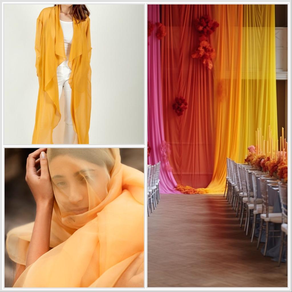 Chiffon material, yellow color