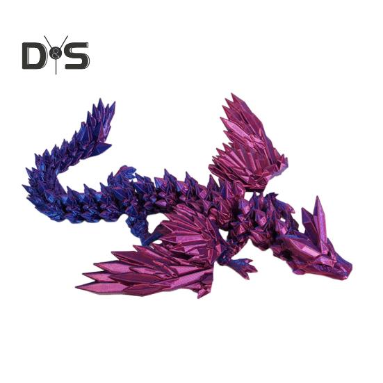 3D-печатная фигурка летающего дракона, фигурка крылатого дракона, подвижные суставы, шарнирная модель дракона, игрушка-фиджет, украшение синий/красный