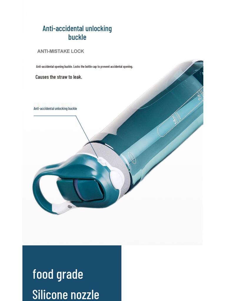 Tritan Large Capacity Portable Sports Water Bottle with Straw - Stylish Plastic Cup for Adults.