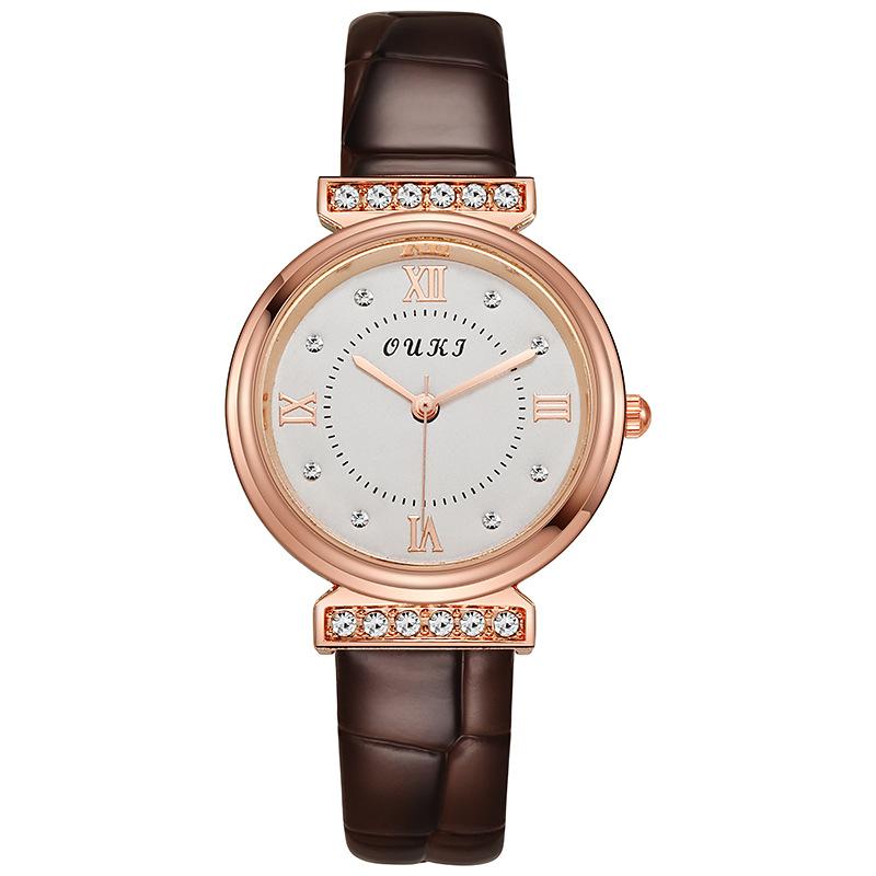 Crown Head With Diamond Belt Women S Fashion Quartz Watch Student Ladies Watch красный