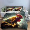 Electric Rooster Energy Theme Set Exquisite Three-Piece Bedding Set Gift For Kids And Adults