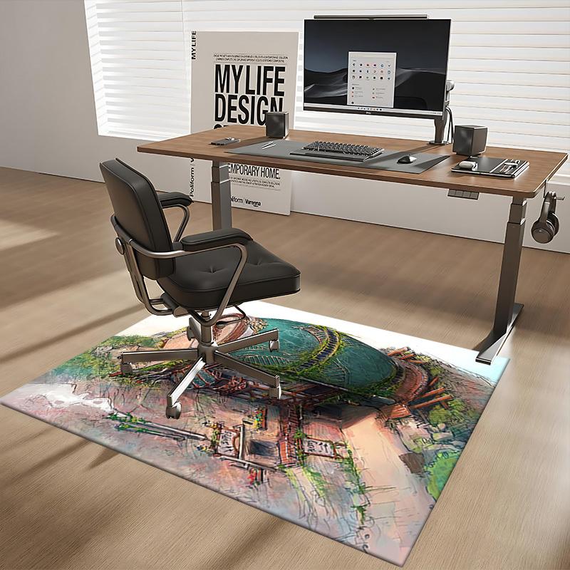 1pc Fantasy Castle Office Chair Mat - Festival Gift, Seasonal Decor, for Home and Office Use.P047