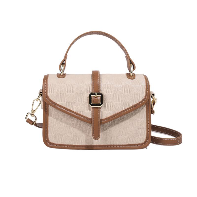 Senior sense of retro small bag female  new popular pop tide plaid crossbody bag fashion trend small square bag