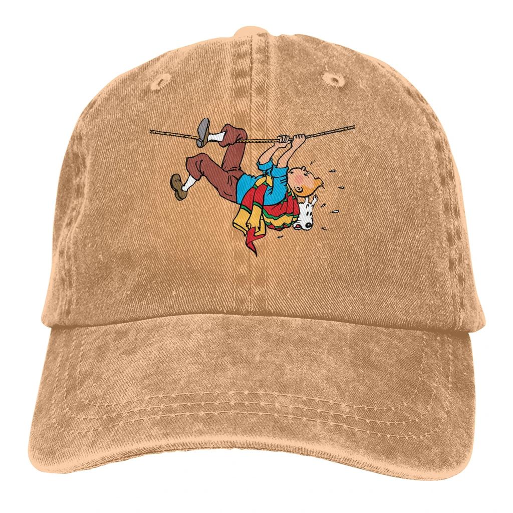 Kuifje Rope Klimbing Baseball Cap Men Gaston Lagaffe Anime Caps Colors Women Summer Snapback Caps