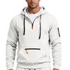 Mens Fleece Hoodie Half Zip Pullover Sweatshirt Casual Sports Top With Pockets