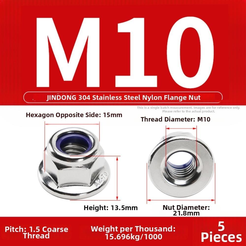 Nylon Insert Flange Lock Nuts Stainless Steel Serrated Nuts New Fastener Nuts  GB Standard