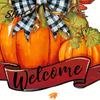 Bright Color Pumpkin Pendant Fall Welcome Sign, Thanksgiving Door Hanger, Wooden Decor Weather-resistant Sign Hanging Porch for Autumn Harvest