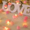 Valentine Day String Lights Heart-shaped Led Lights Led Pom Poms Fairy String Lights with 20 Pink Heart Leds Battery for Wedding