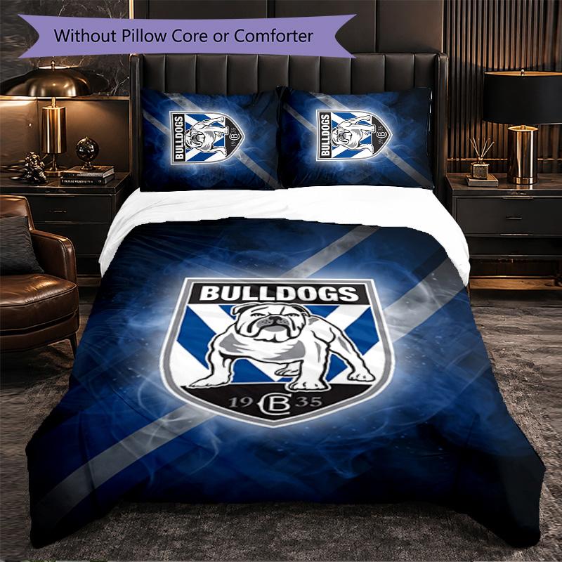 Canterbury-Bankstown Bulldogs Pattern Microfiber 3Pcs Bedding Set Decor Duvet Cover Set For Bedroom Home Use