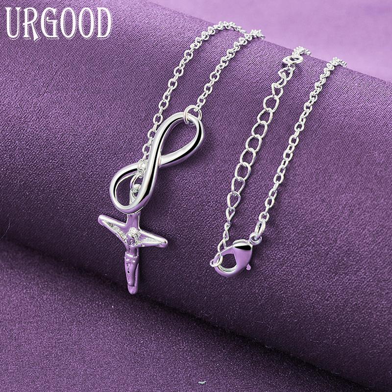 925 Sterling Silver Cross Pendant Necklace Wedding Charm Jewelry