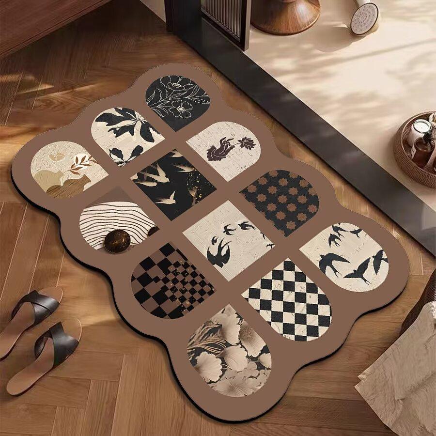 Bathroom Mat Soft Diatomaceous Earth Mat Water Absorbent Non-Slip Quick-Dry Thickened Customizable Soft Mat Water Absorbent Quick-Dry