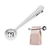 Food Grade Stainless Steel Coffee Scoop Rustproof 2 In 1 Sealing Spoon Ground Coffee