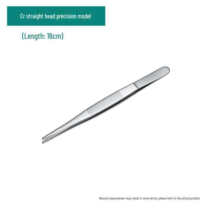 Silver Stainless Steel Non-Slip Tea Tweezers with Extended, Thickened Teeth