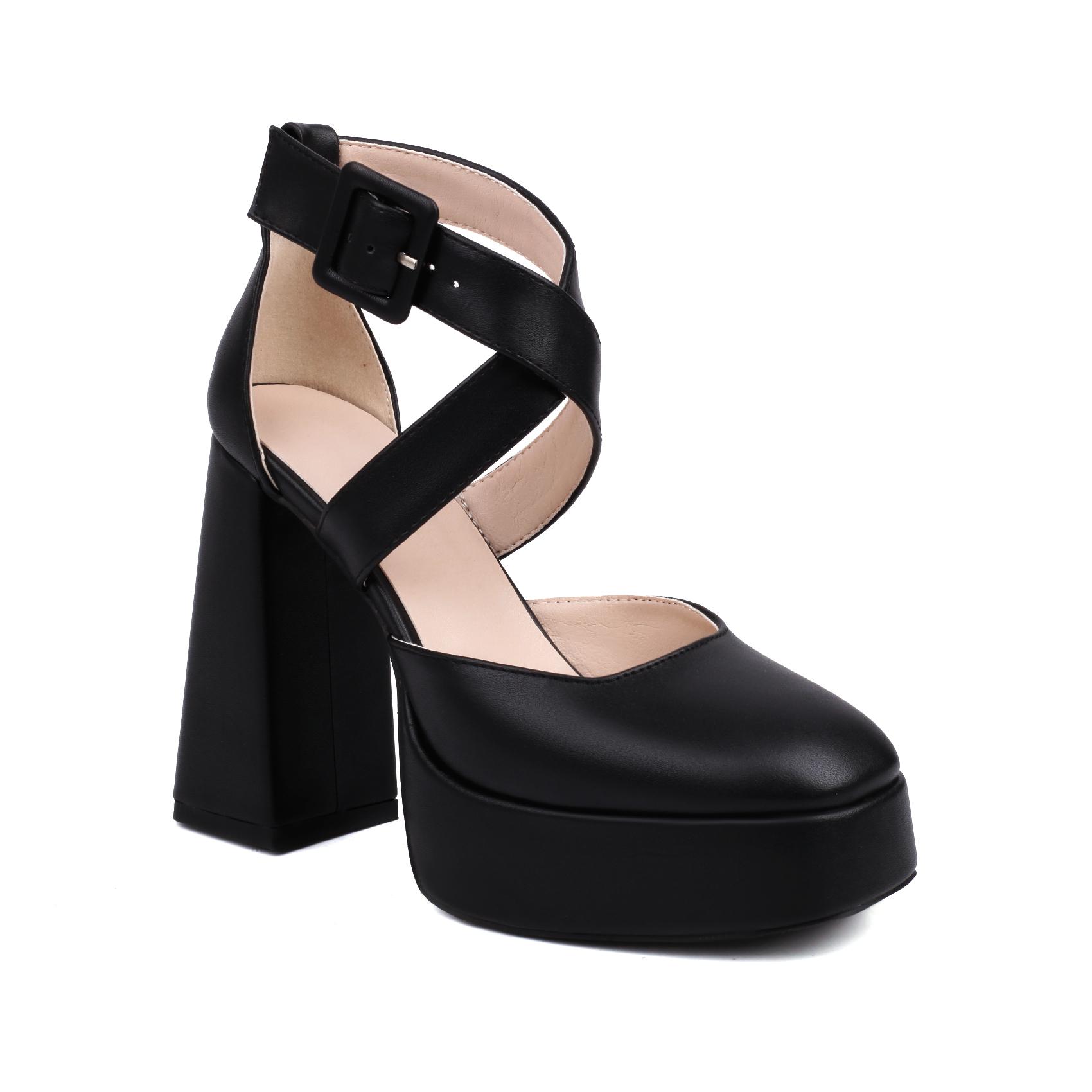 

Q/женские босоножки на высоком каблуке, весна/лето, новые пикантные модные непромокаемые босоножки большого размера на платформе и толстом каблуке 35 чёрный