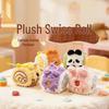 Exquisite Cute Pet Plush Panda & Pink Rabbit Swiss Roll Keychain - Perfect Backpack Gift for Girls & Students