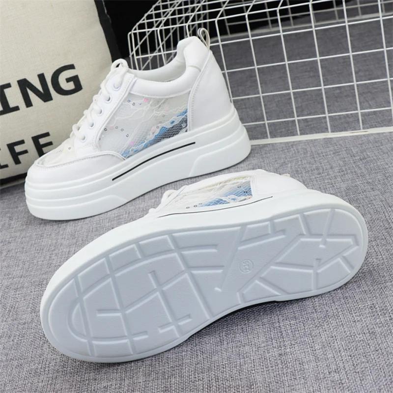 Модные белые туфли на платформе — фото 7