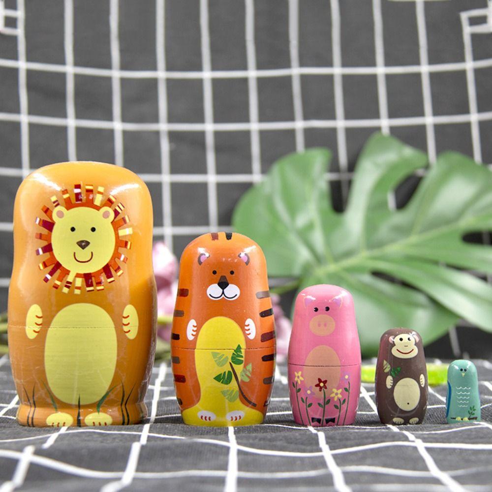 Wooden Matryoshka Doll Toys Handmade Stacking Dolls Ornament Nesting Dolls Kids Toy