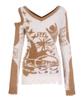 LALAFOX Lala Printed Cut Out Knit Beige Bp4Kl001