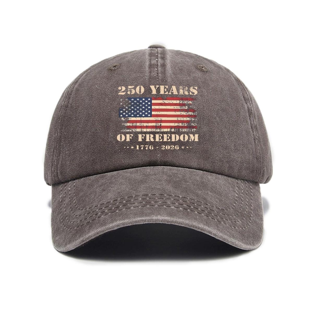 

1pc US 250th Anniversary Cap Washed Print Cap,Unisex Adjustable Retro Patriotic Cap US 250th Anniversary Tribute Trucker Hat Adjustable коричневый