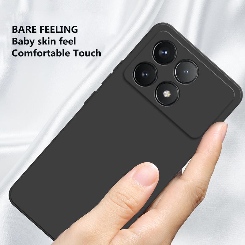 For Poco X6 Pro 5G Case Square Liquid Silicone Camera Lens Protector Phone Case For Xiaomi Poco X6 X 6 Pro Pocox6 Pro 5G Soft Cover