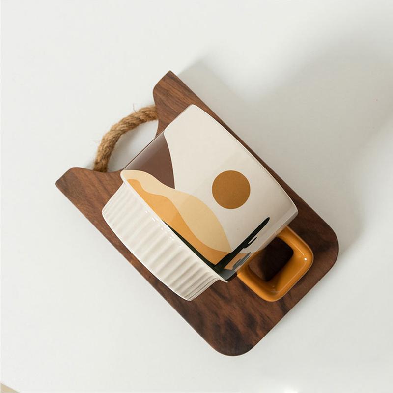 Morandi Kaffeetasse Retro Keramik Hand Kaffeetasse Wasserbecher Frühstückstasse Hohe Optik Pull Flower Tasse Geschenk Kaffeetasse