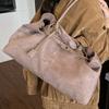 Autumn retro large-capacity suede bag women's 2025 new casual commuter shoulder bag portable tote bag
