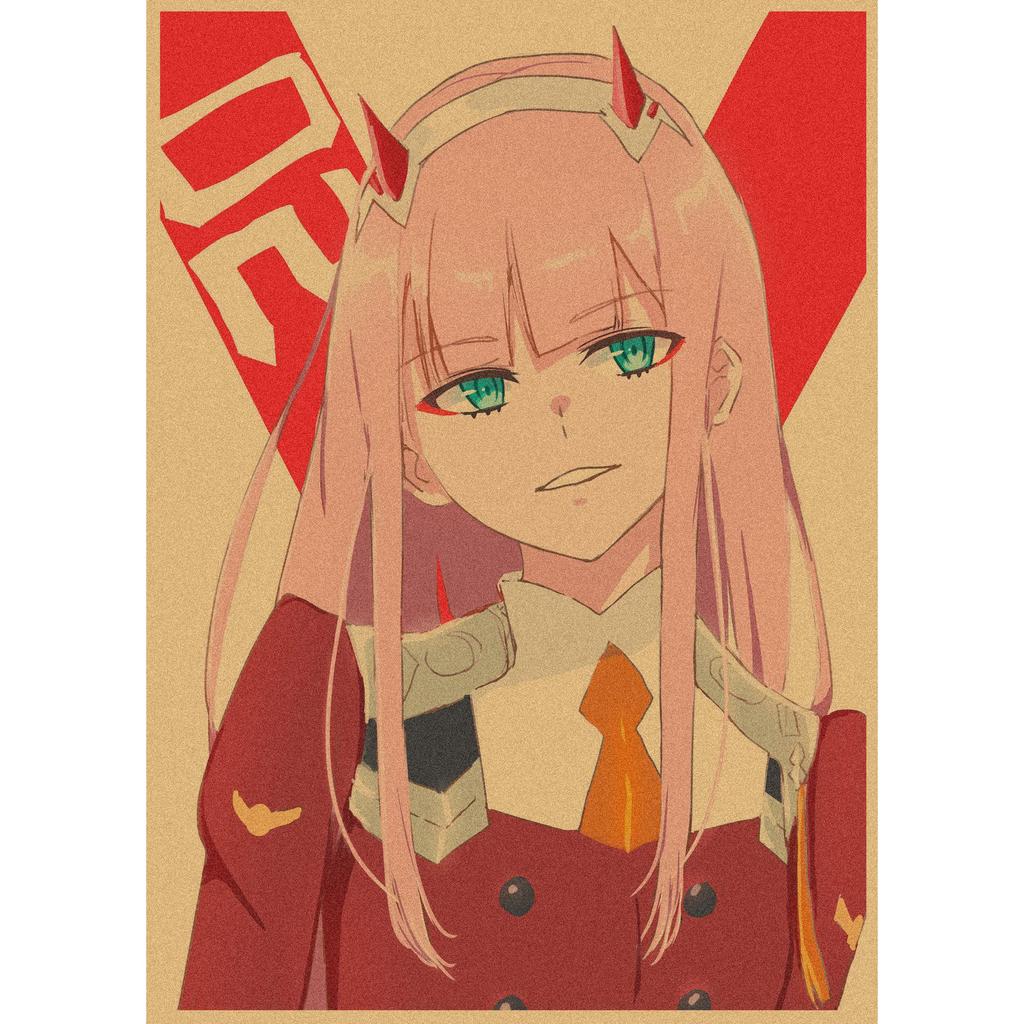 National Team DARLING In the FRANXX Retro Kraft Paper Anime Poster 261 for Wall Decoration