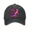 Pink Ribbon Breast Cancer Awareness Birds Print Cotton Baseball Cap Washed Casual Adjustable Dad Hat