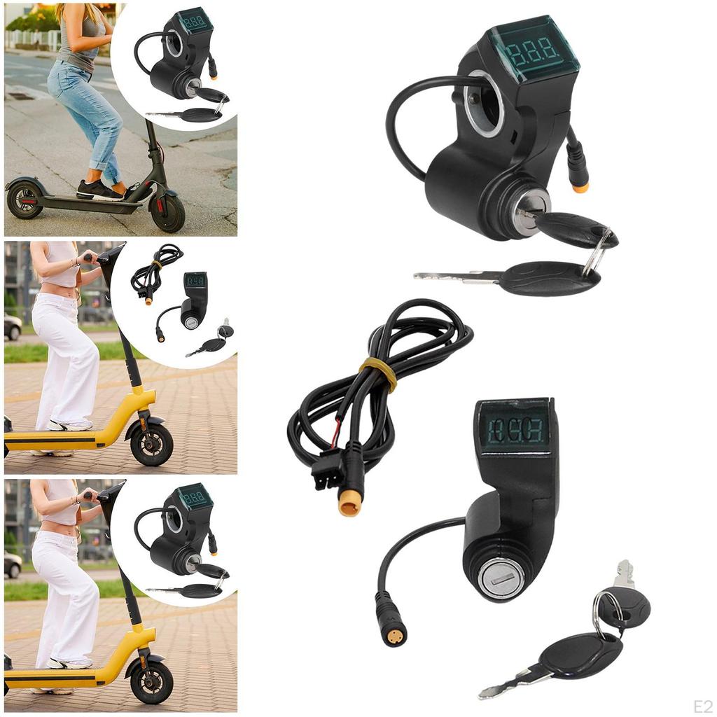 Lock Handlebar Control Digital Display Power Switch Ignition Plug Waterproof Sturdy PP Material
