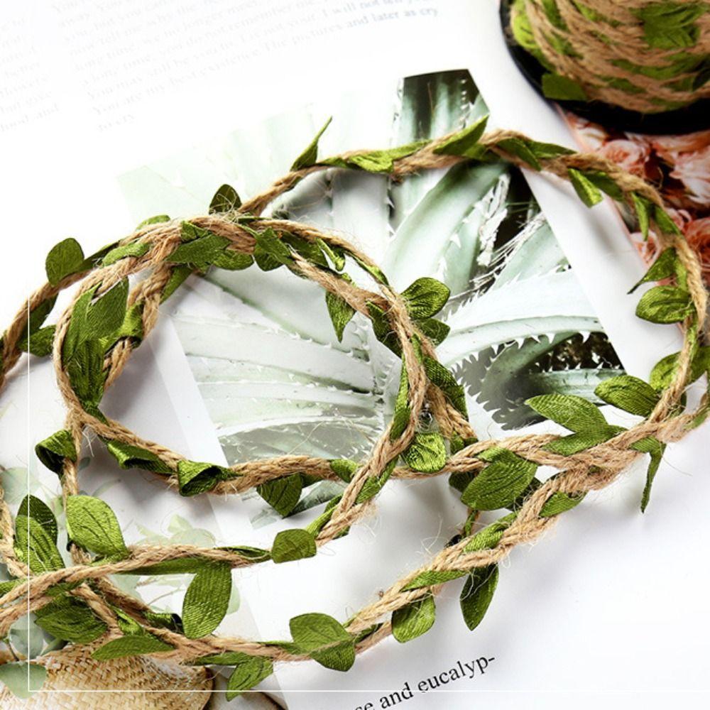 Green Leaves Hemp Rope Leaf Ribbon Leaf Vine DIY Artificial Leaves Rope  Gift Wrapping