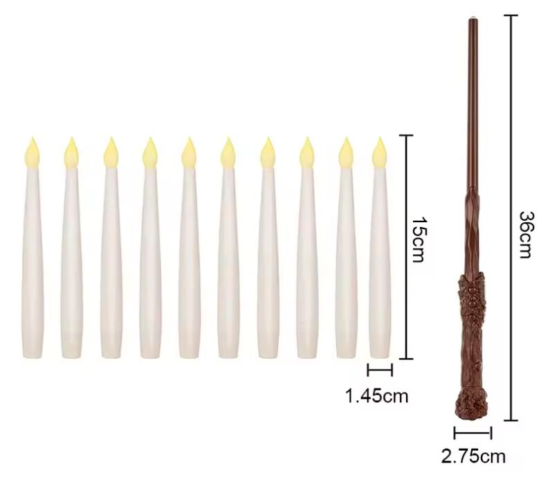 Halloween Decoration Floating LED Candles 10/20PC Flameless Flicker Candle with Magic Wand Remote Control For Christmas Birthday