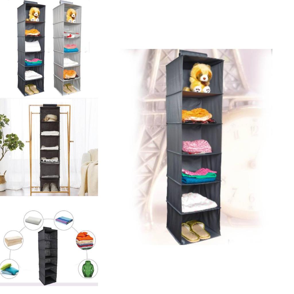 Japanese Style Foldable Non-woven Fabric Hanging Bag For Wardrobe Storage
