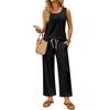 Women Sleeveless Tank Top and Wide Leg Pants Two Piece Set Casual Loose Fit Lounge Wear Suitable for Travel Vacation and Home Relaxation