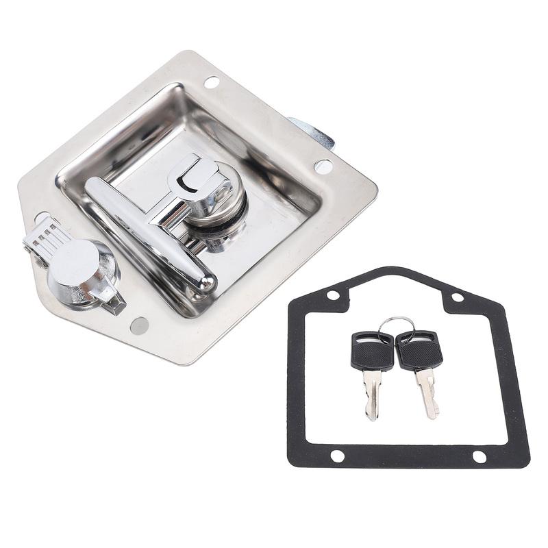 Toolbox Paddle T-Handle Lock for Truck Vehicles, Highly Polished Rustproof Heavy Duty, with 2 Keys Auto Toolbox Accessory