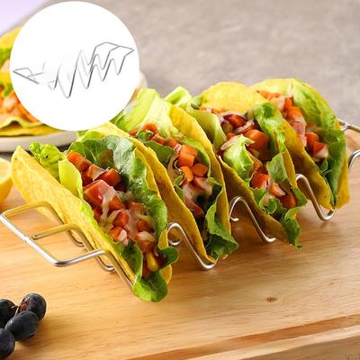 Taco-Halterständer aus Edelstahl 201 mit W-Form für Burritos, Pfannkuchen, Hotdogs, Sandwiches, kompakt und leicht